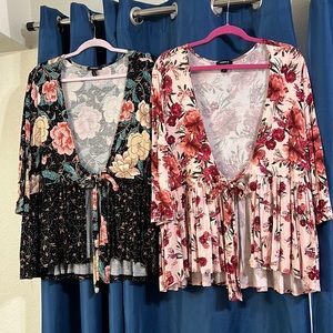 Torrid size 2 super cute, tie front shirts.